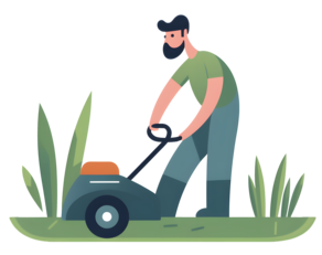 pngtree illustration style casual lawnmower worker png image 11350485 e1752346584818