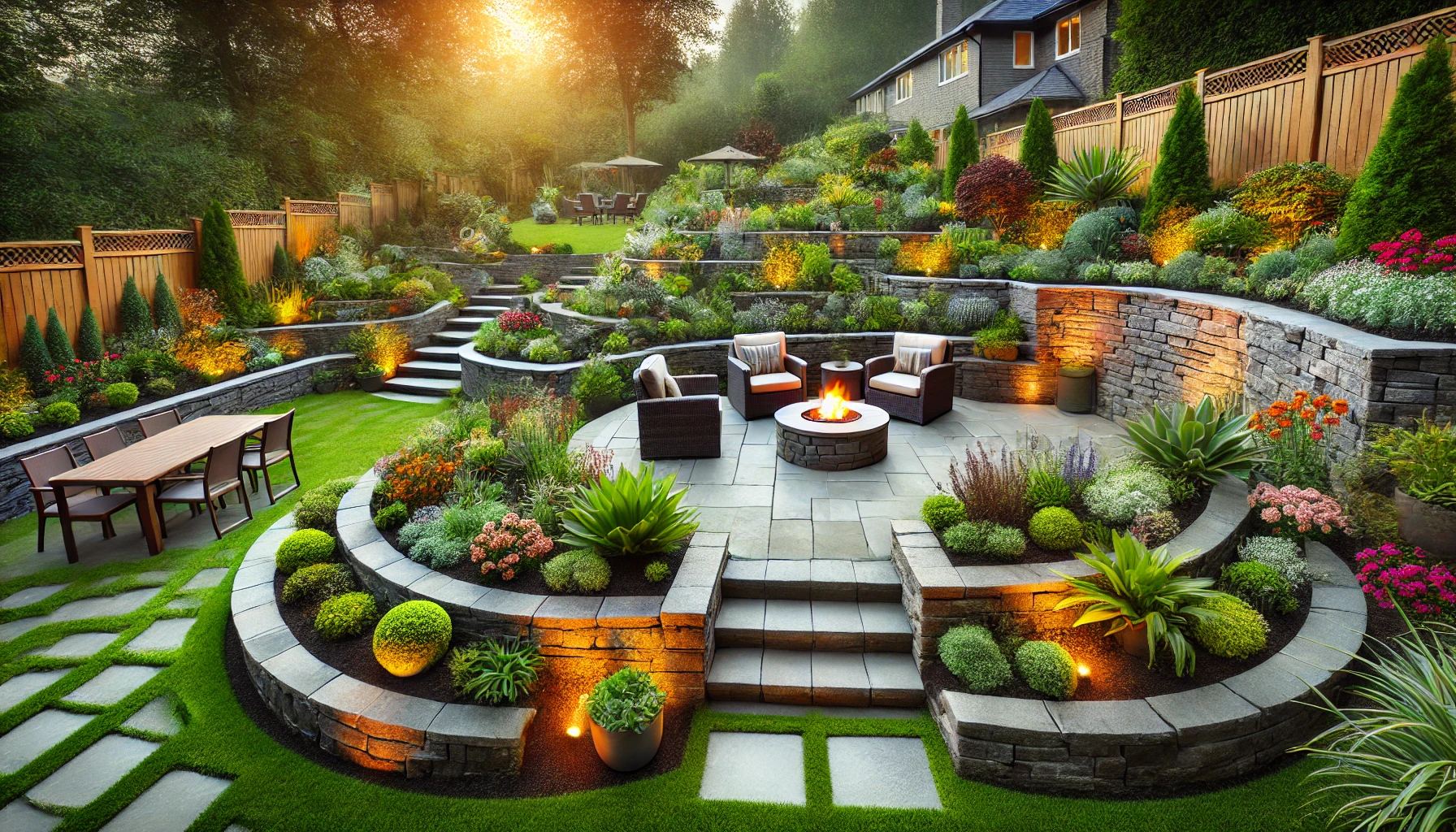 landscaping ideas retaining wall