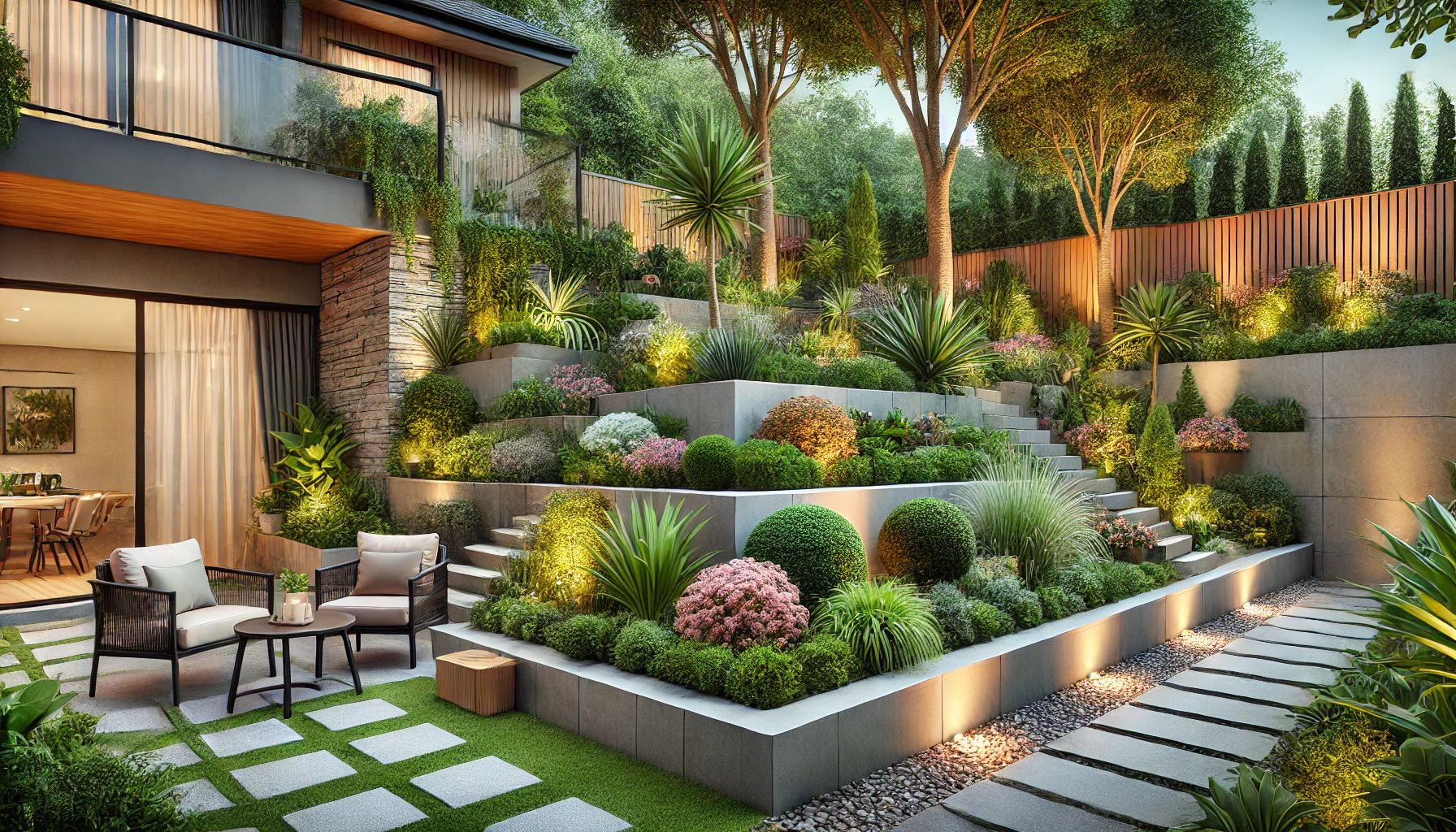 landscaping ideas retaining wall